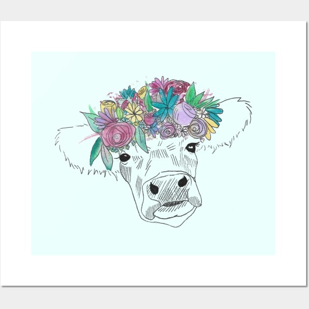 Flower Cow Wall Art by Soderblom22